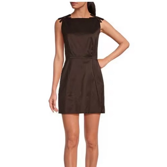 Gianni Bini Brown Halter Sheath Mini Dress